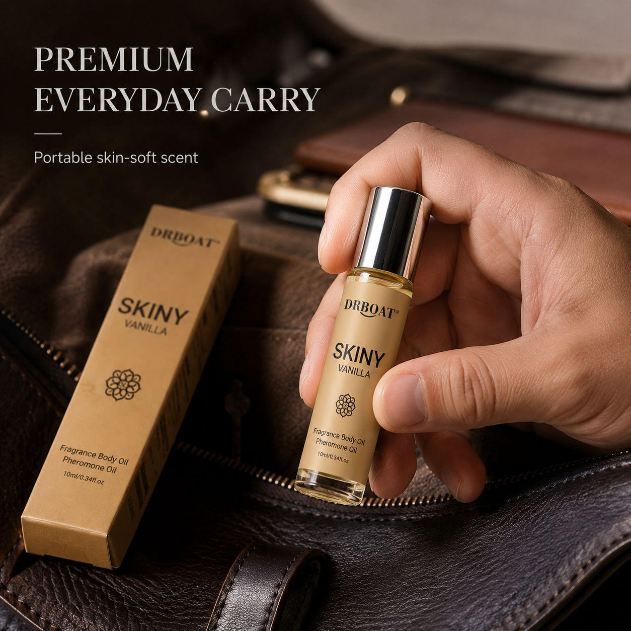 Perfume Alcohol Fragrance - น้ำหอมแบบโรลออนสำหรับผู้ชาย กลิ่นวานิลลาและมัสก์ขาว ให้ความรู้สึกนุ่มละมุนเหมือนผิว กลิ่นไม้หอมอบอุ่น ปราศจากแอลกอฮอล์ ขนาดพกพาสะดวก