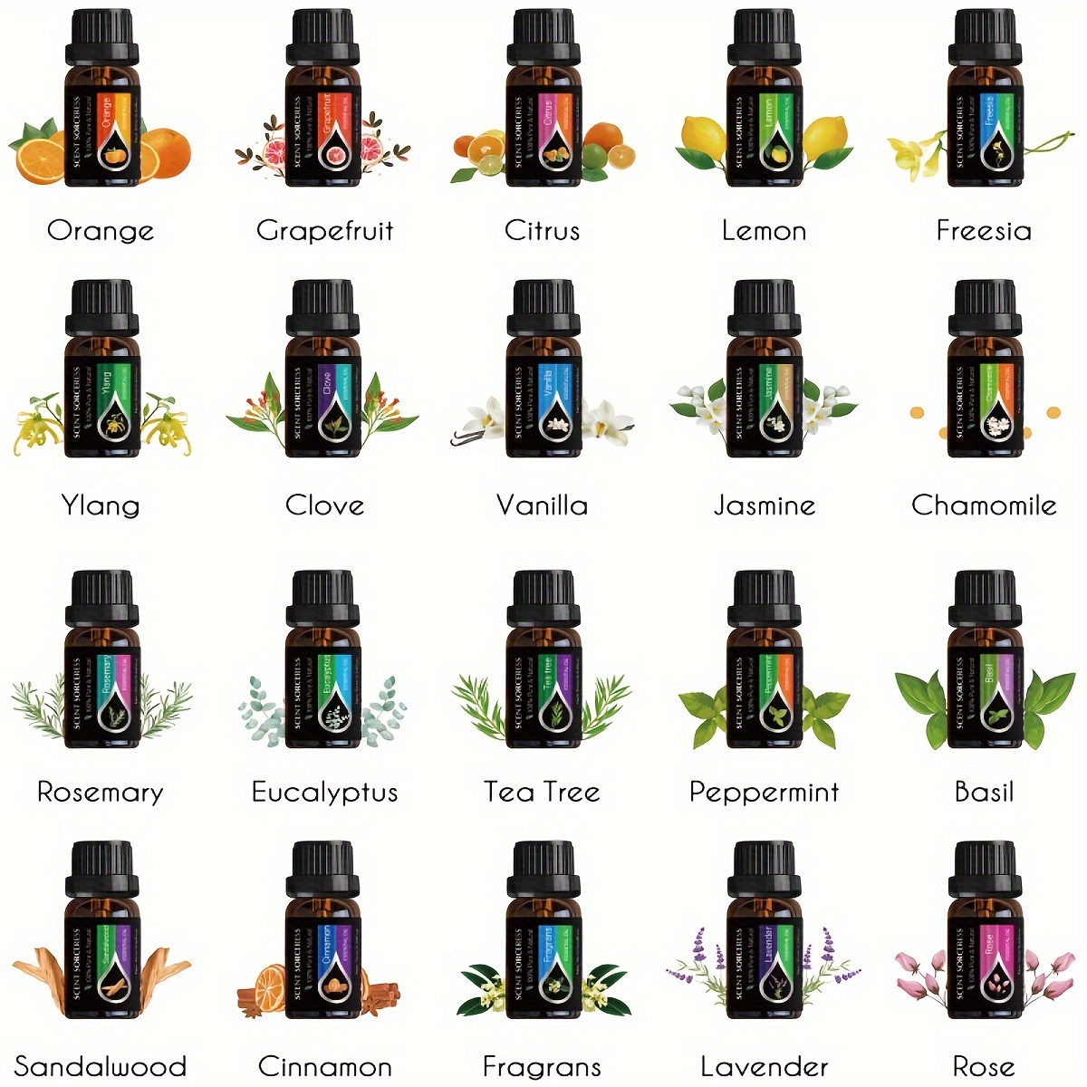 20 ชิ้น/เซ็ต ชุดน้ำมันหอมระเหย - Perfume Fragrance Oil บทวิจารณ์และราคา